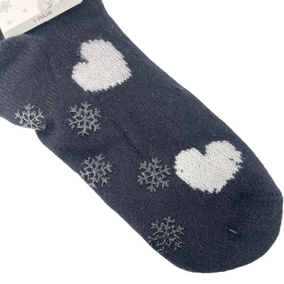 Marilyn Monroe Slipper Socks OSFM Black White Heart Grip Bottom 1 Pair NWT - Picture 2 of 6